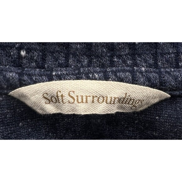 Soft Surroundings Blue Lima Long Sleeve Printed Knit Tunic Dress MED Minimalist - Picture 13 of 15